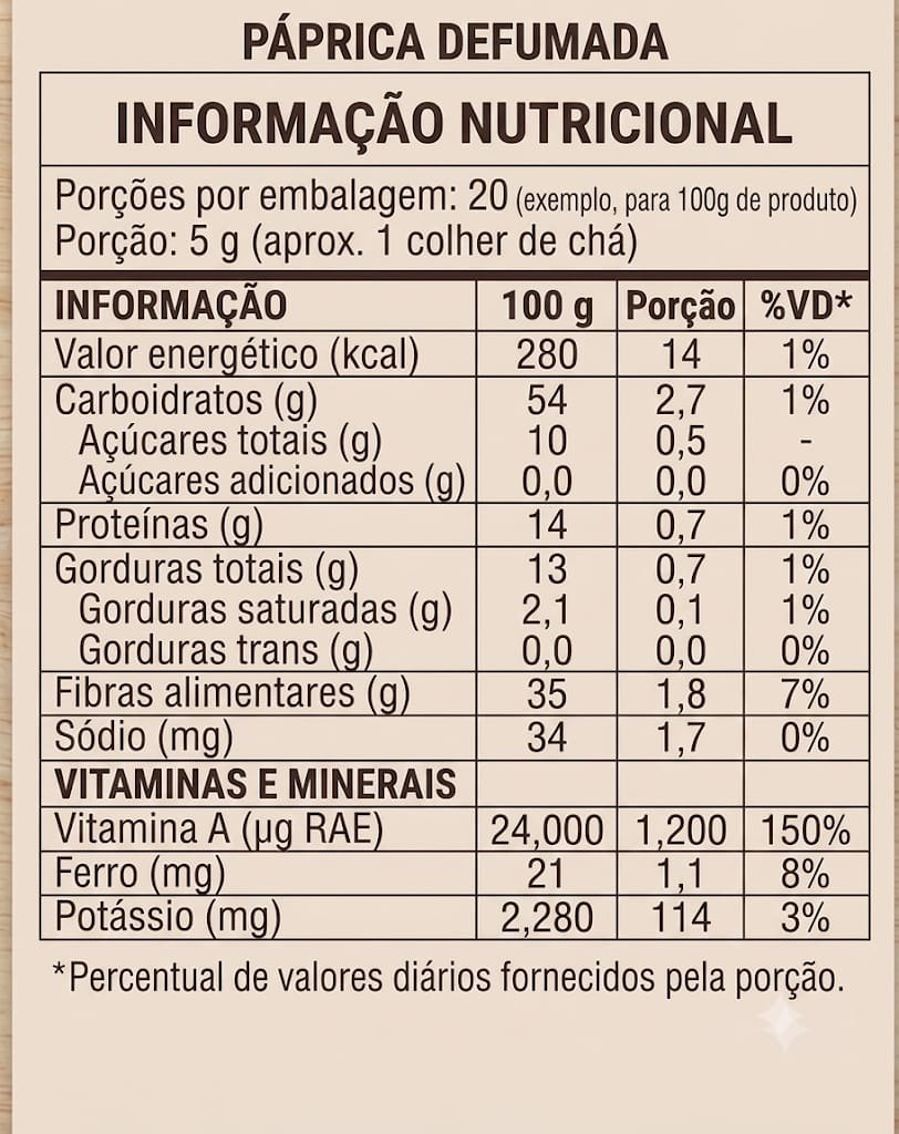 Imagem da tabela do produto
